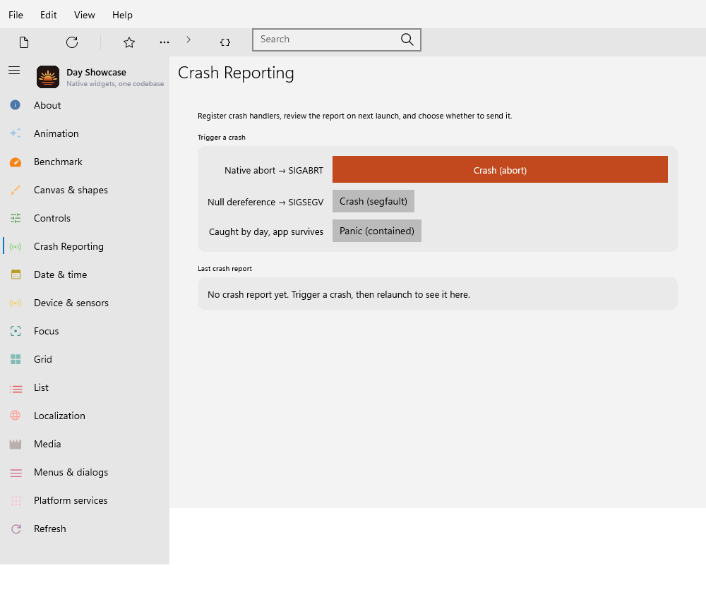 Crash — Windows (XAML)