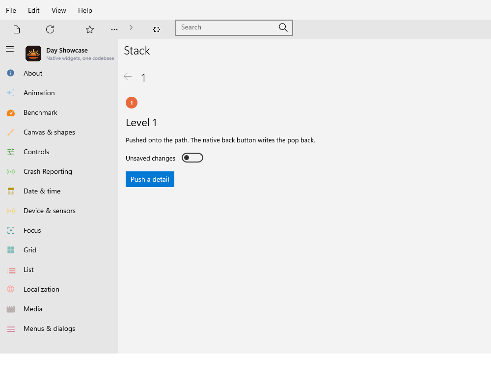 Stack Detail — Windows (XAML)