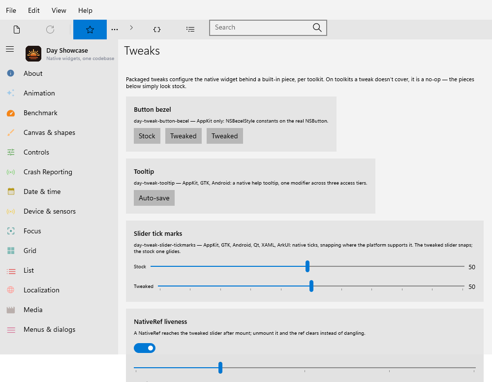 Tweaks — Windows (XAML)