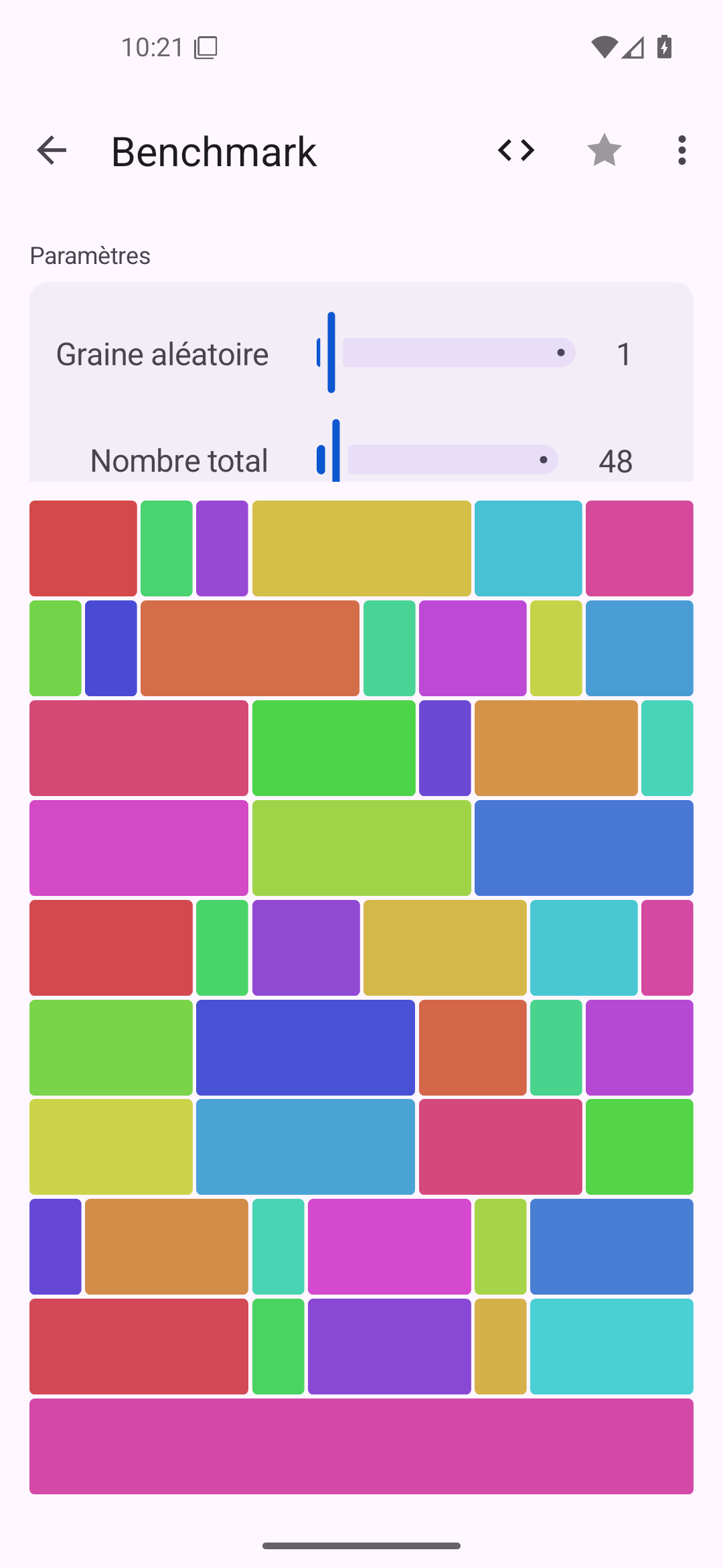 Benchmark — Android (Material) · Phone