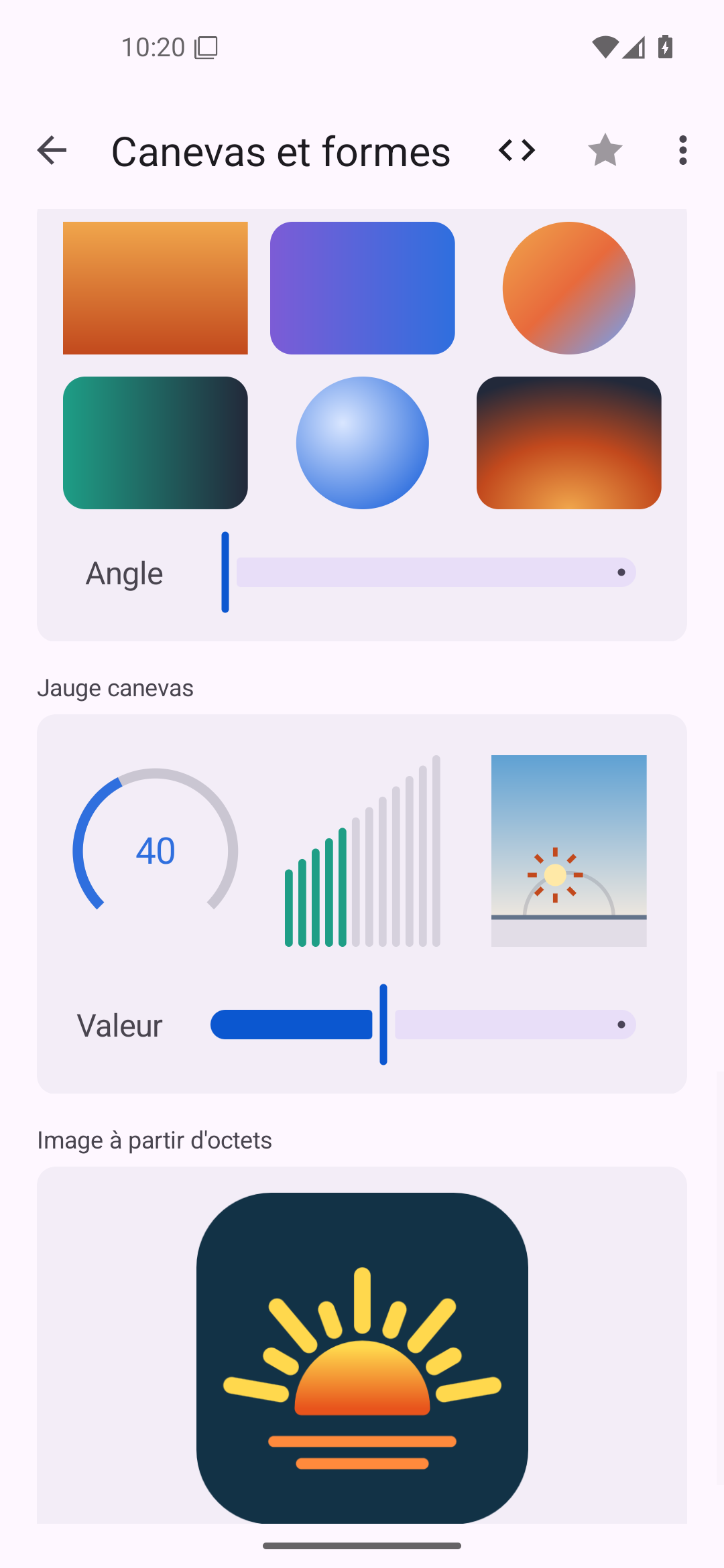 Canevas et formes — Android (Material) · Phone