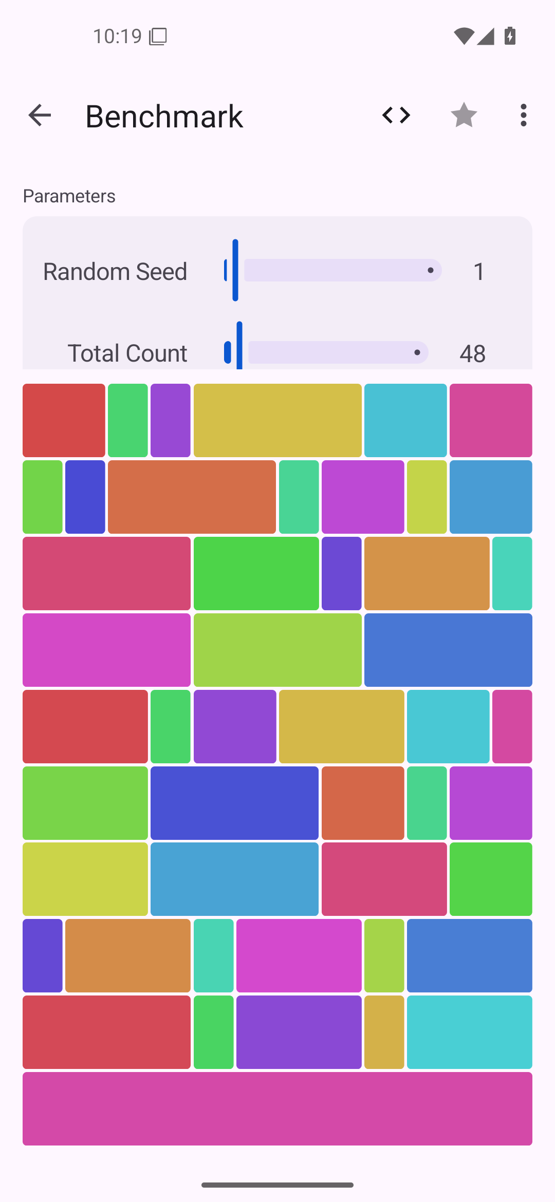 Benchmark — Android (Material) · Phone
