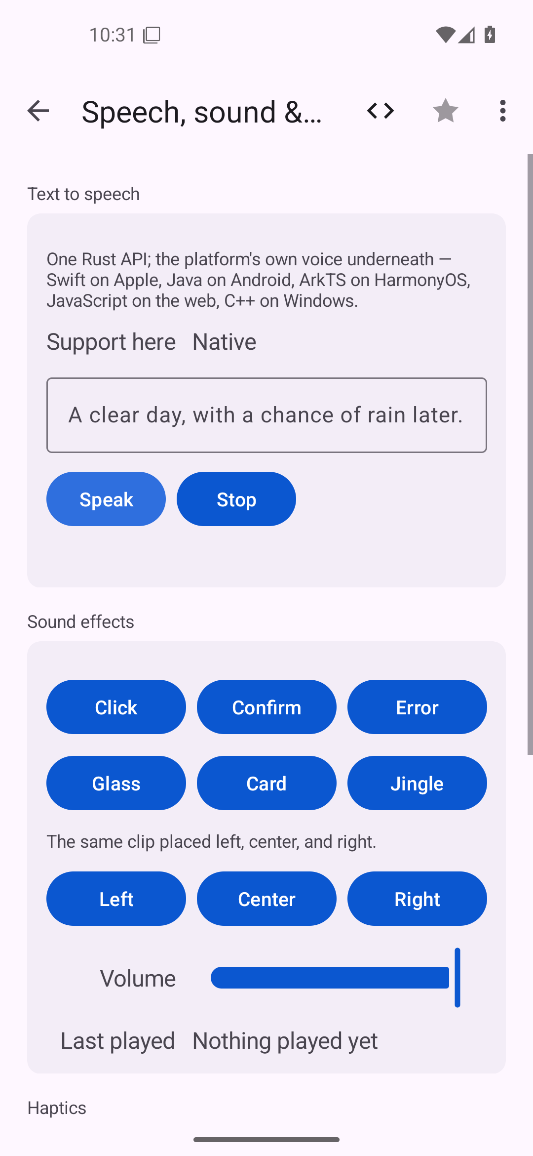Speech — Android (Material) · Phone