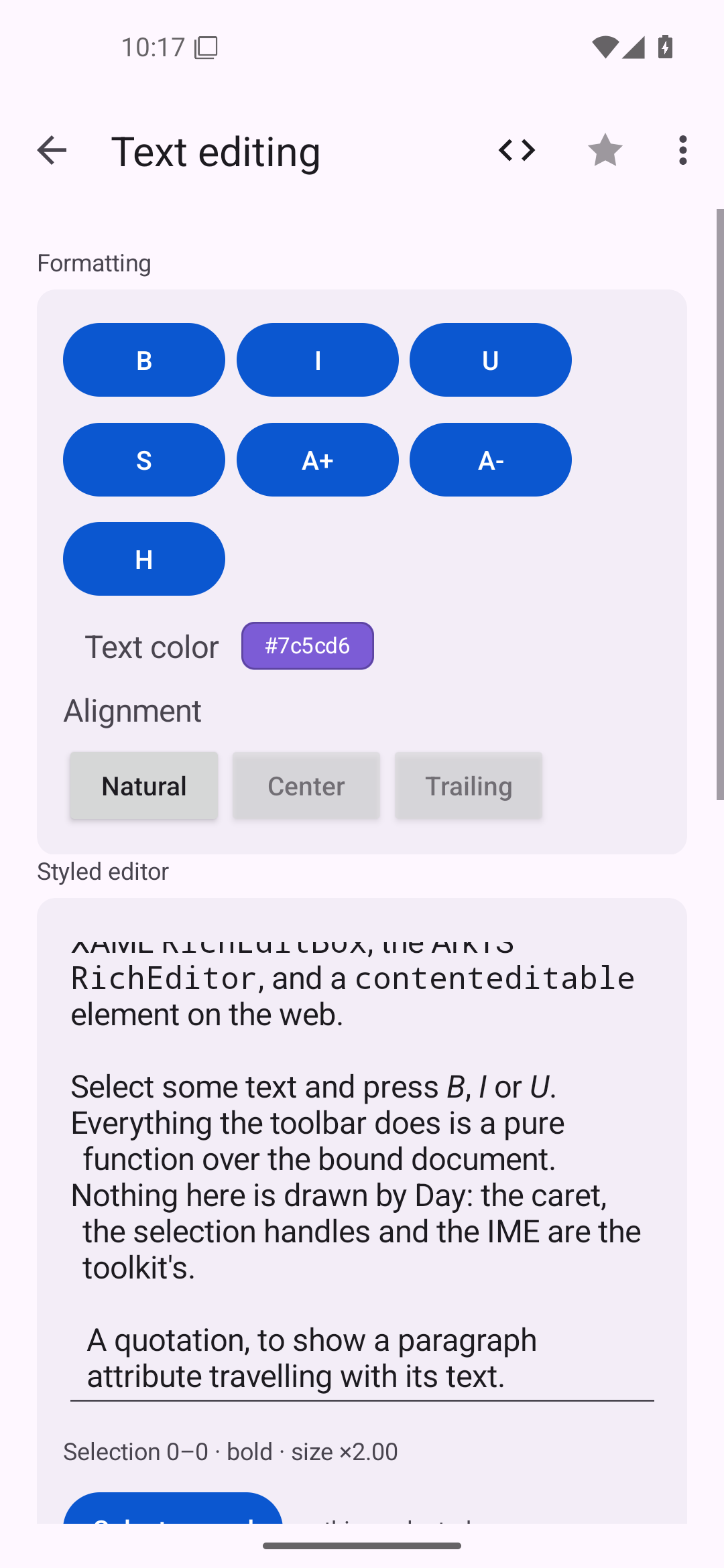 Text editing — Android (Material) · Phone