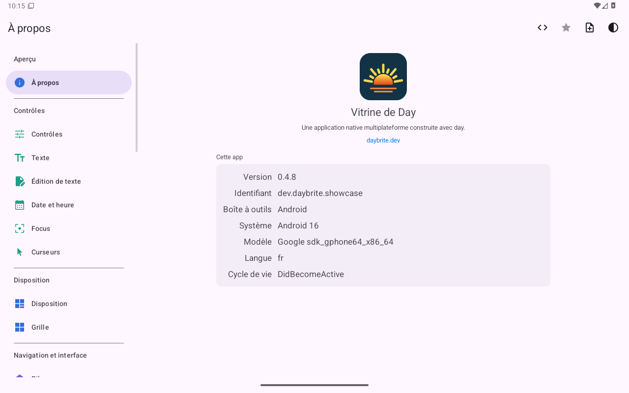 À propos — Android (Material) · Tablet