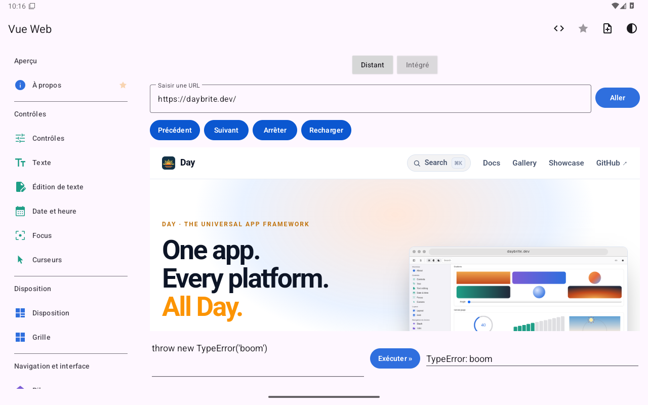 Vue Web — Android (Material) · Tablet