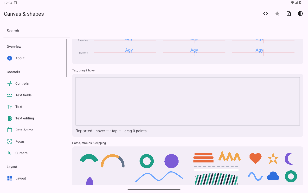 Canvas Arcs, Android Tablet