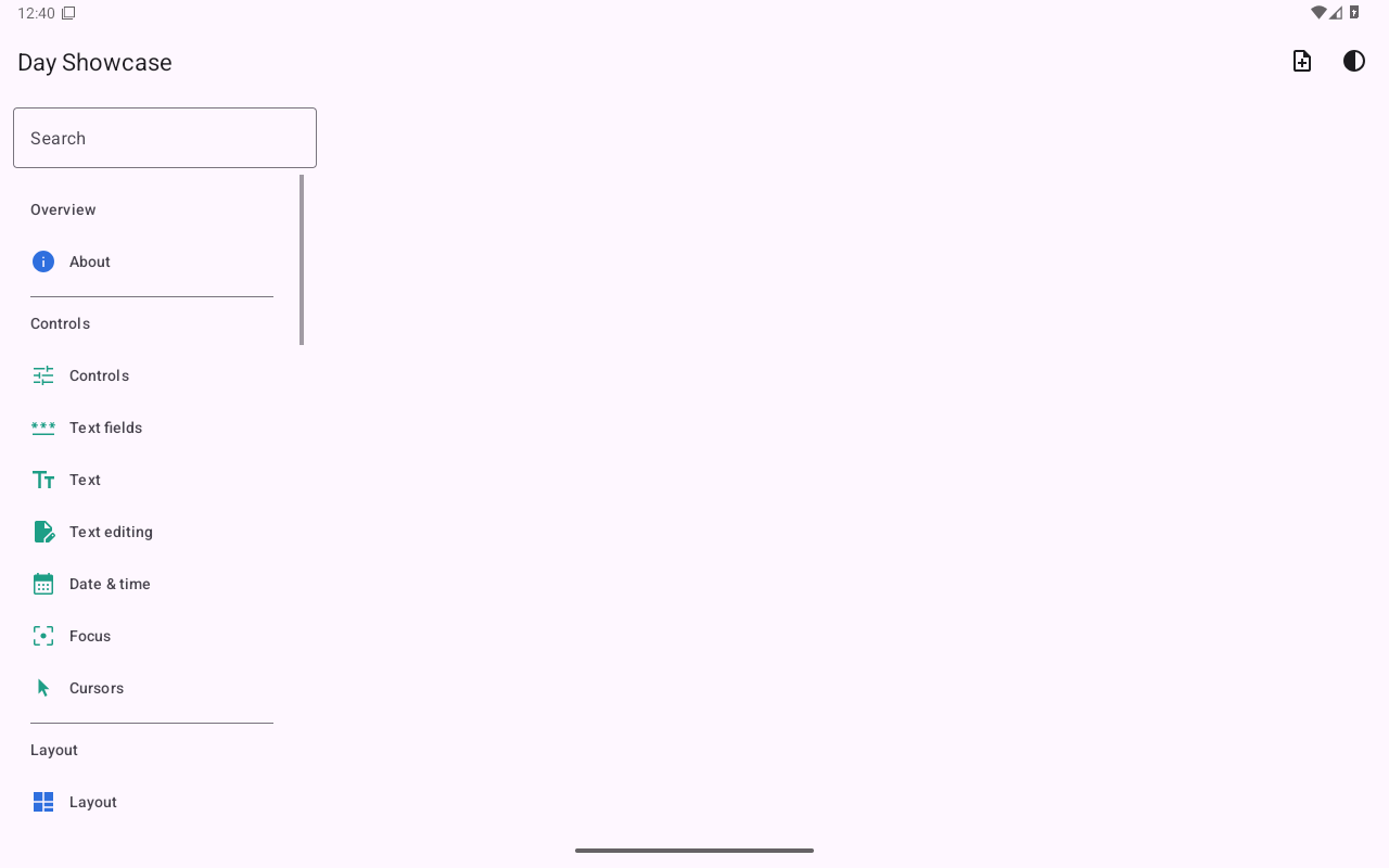 Grouped Navigation Returned, Android Tablet