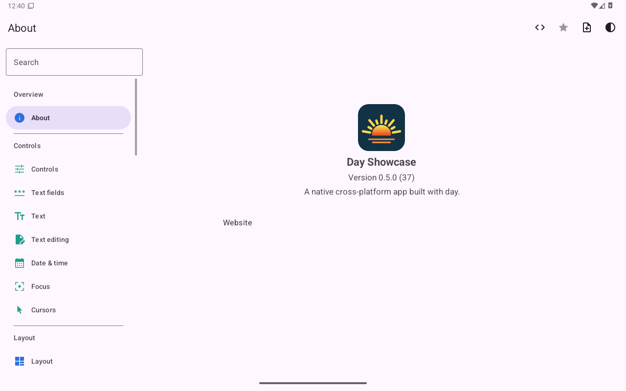Grouped Navigation, Android Tablet