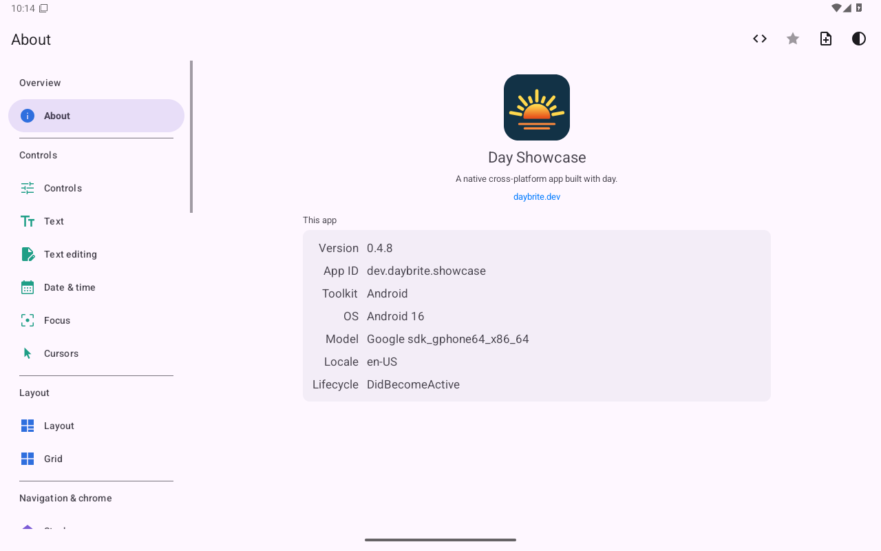 Home — Android (Material) · Tablet