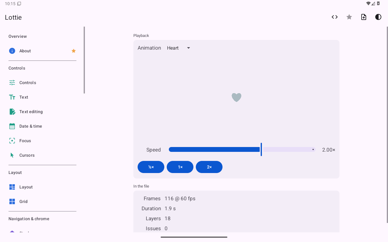 Lottie — Android (Material) · Tablet