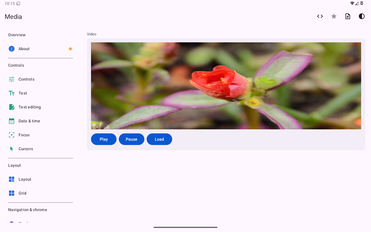 Media — Android (Material) · Tablet