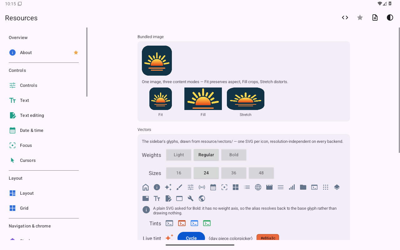 Resources — Android (Material) · Tablet