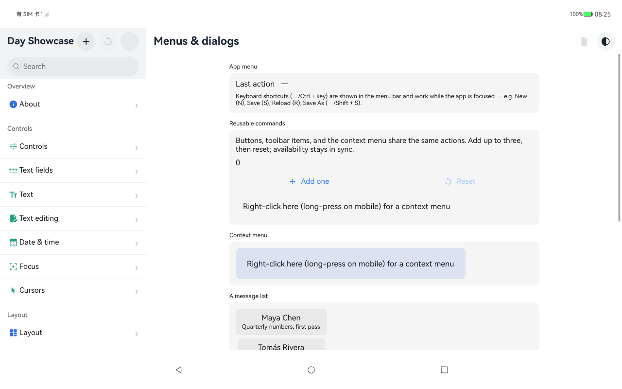 Menus & dialogs, HarmonyOS ArkUI