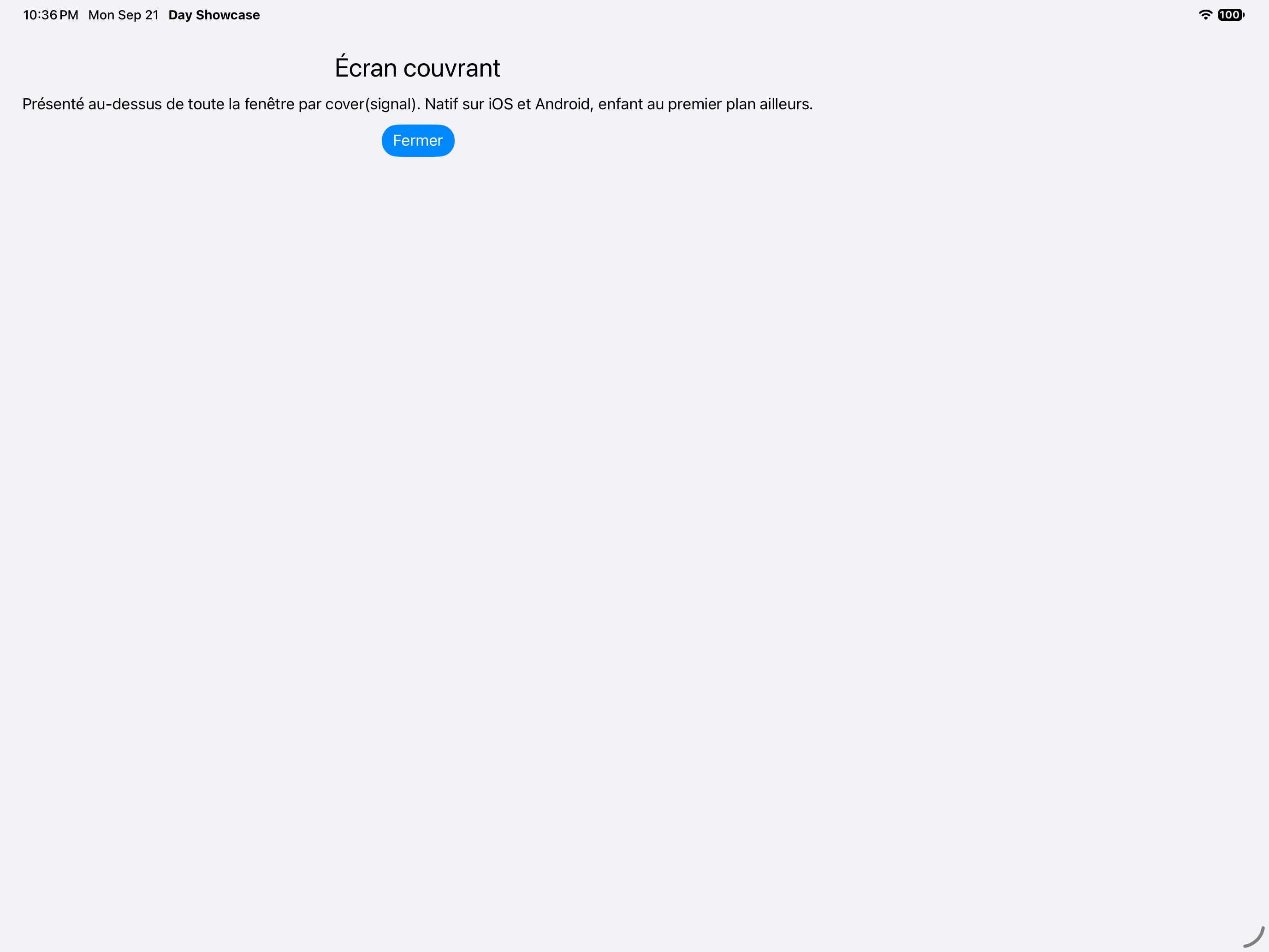 Pile · couverture plein écran — iOS (UIKit) · iPad