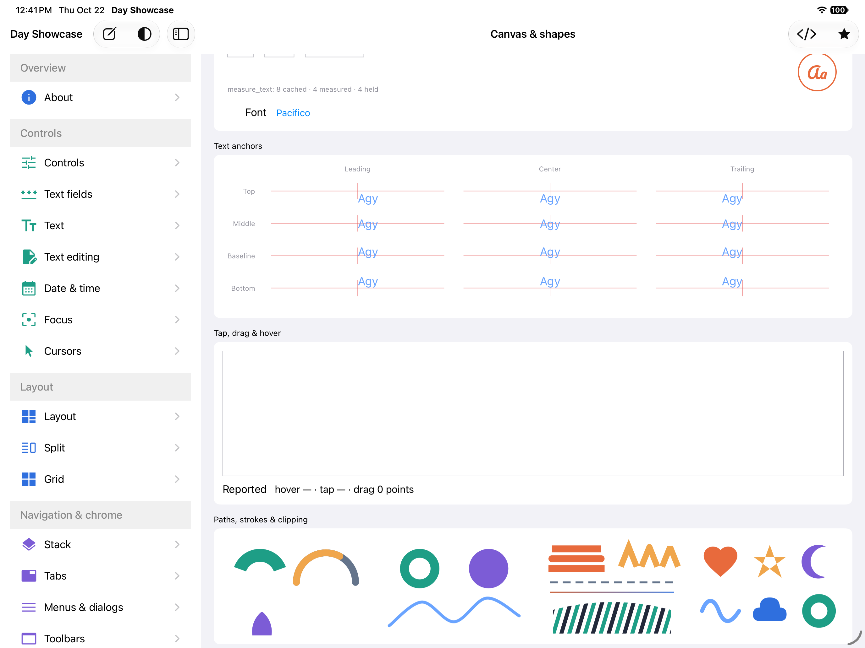 Canvas Arcs, iOS iPad