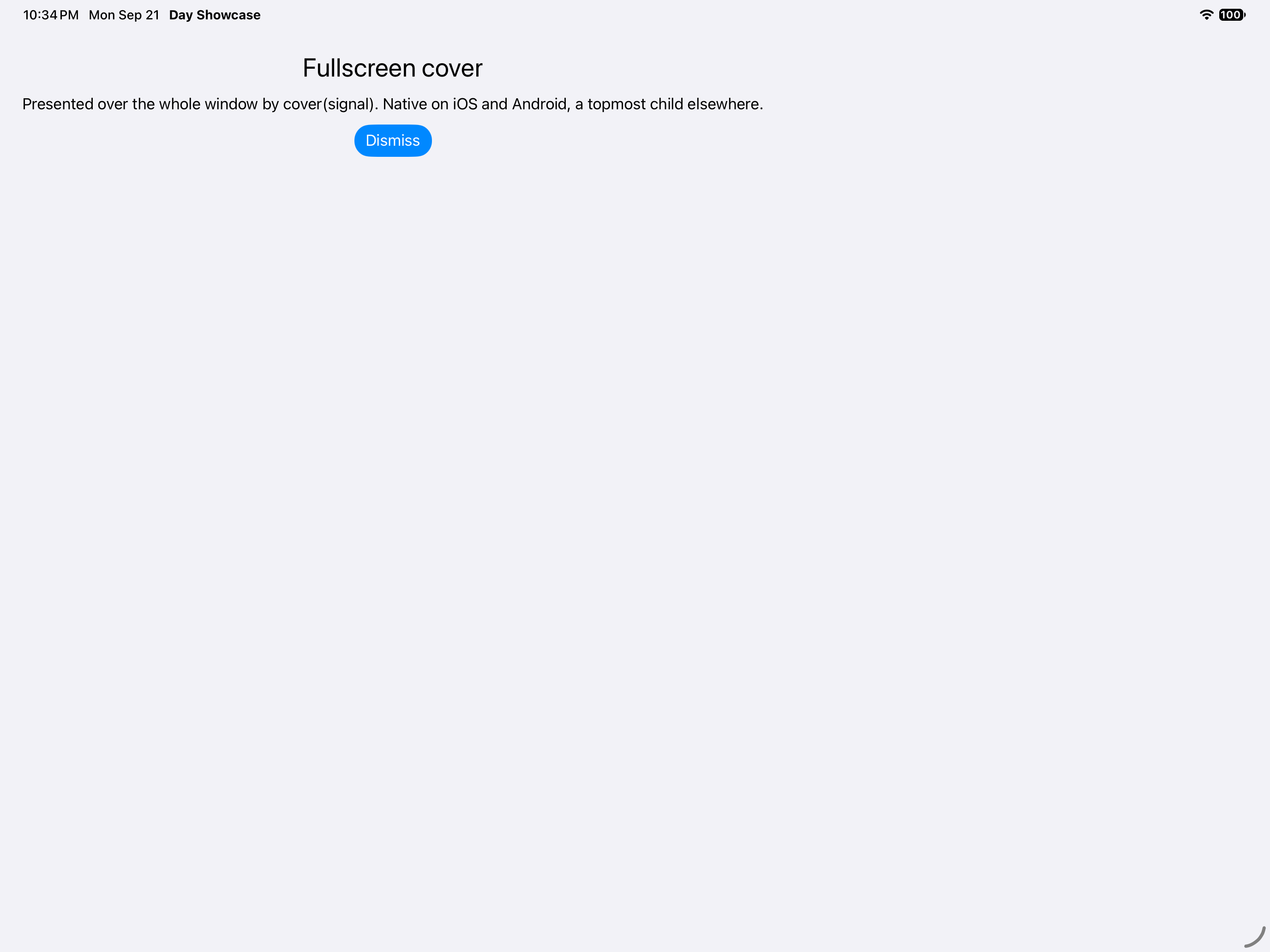 Stack · fullscreen cover — iOS (UIKit) · iPad
