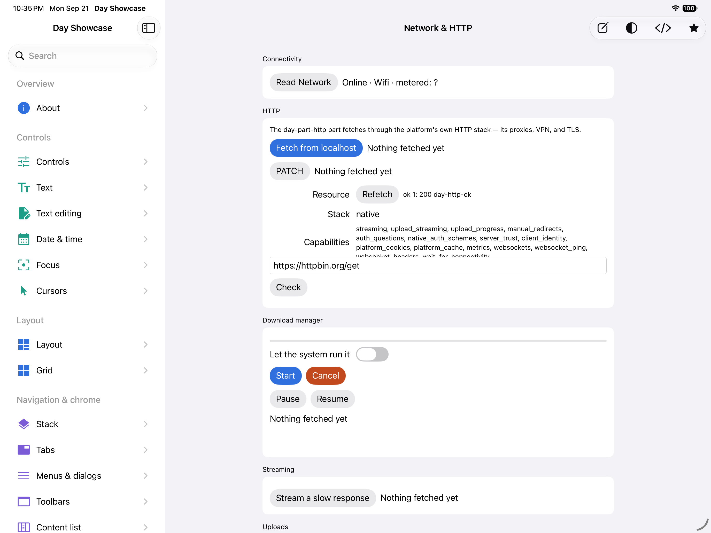 Network & HTTP — iOS (UIKit) · iPad
