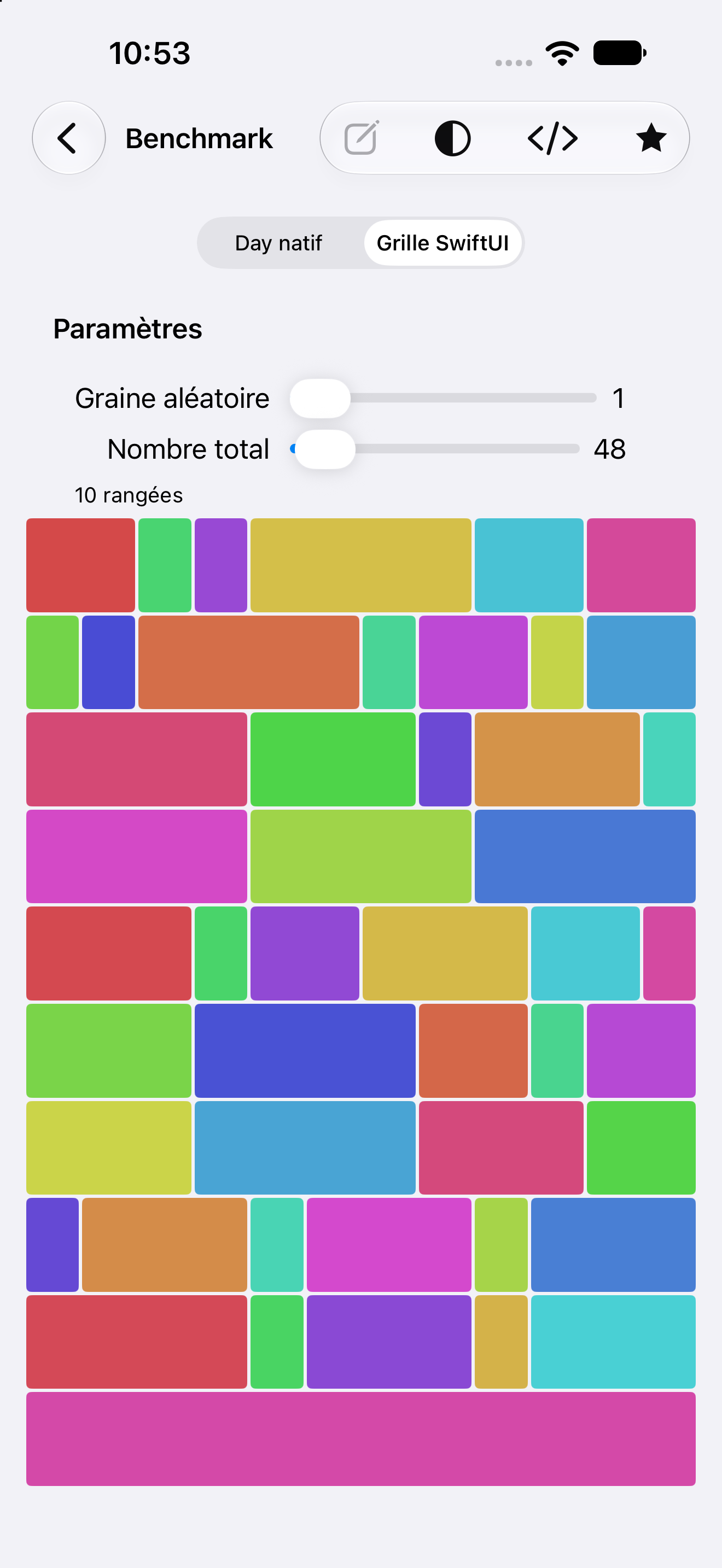 Benchmark · SwiftUI — iOS (UIKit) · iPhone