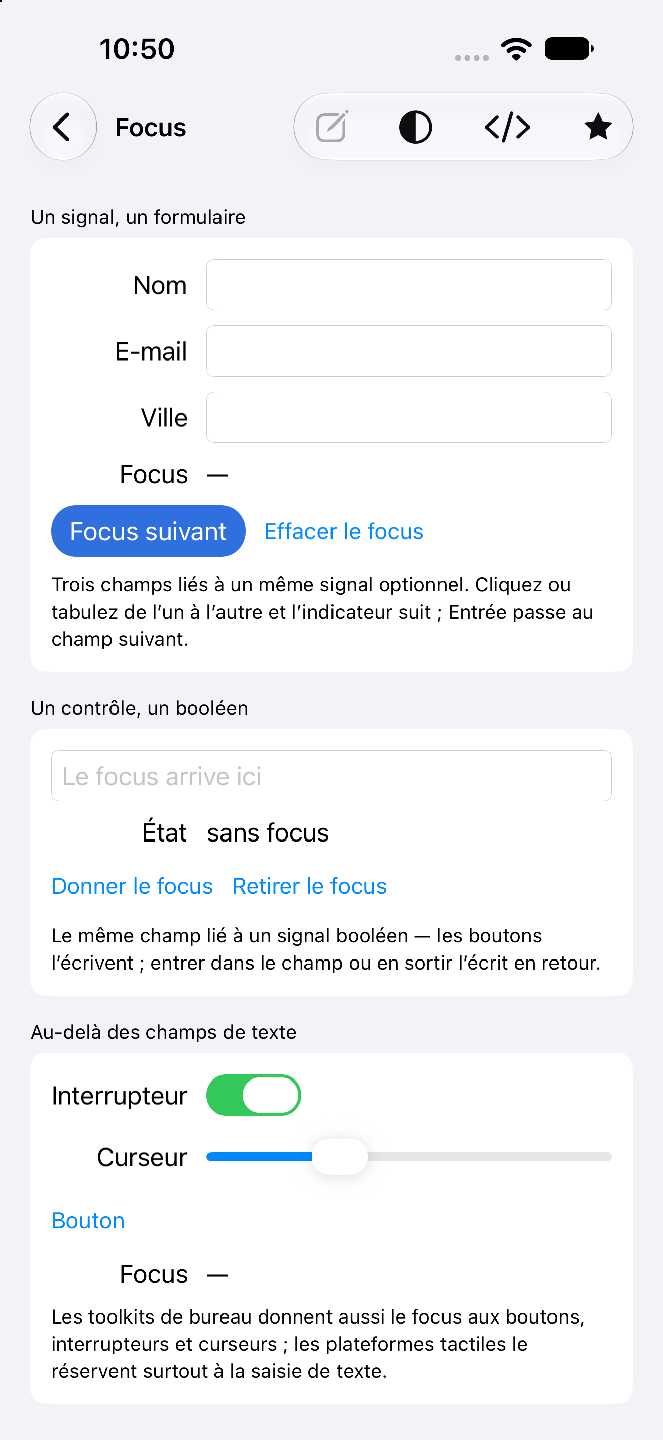 Focus — iOS (UIKit) · iPhone