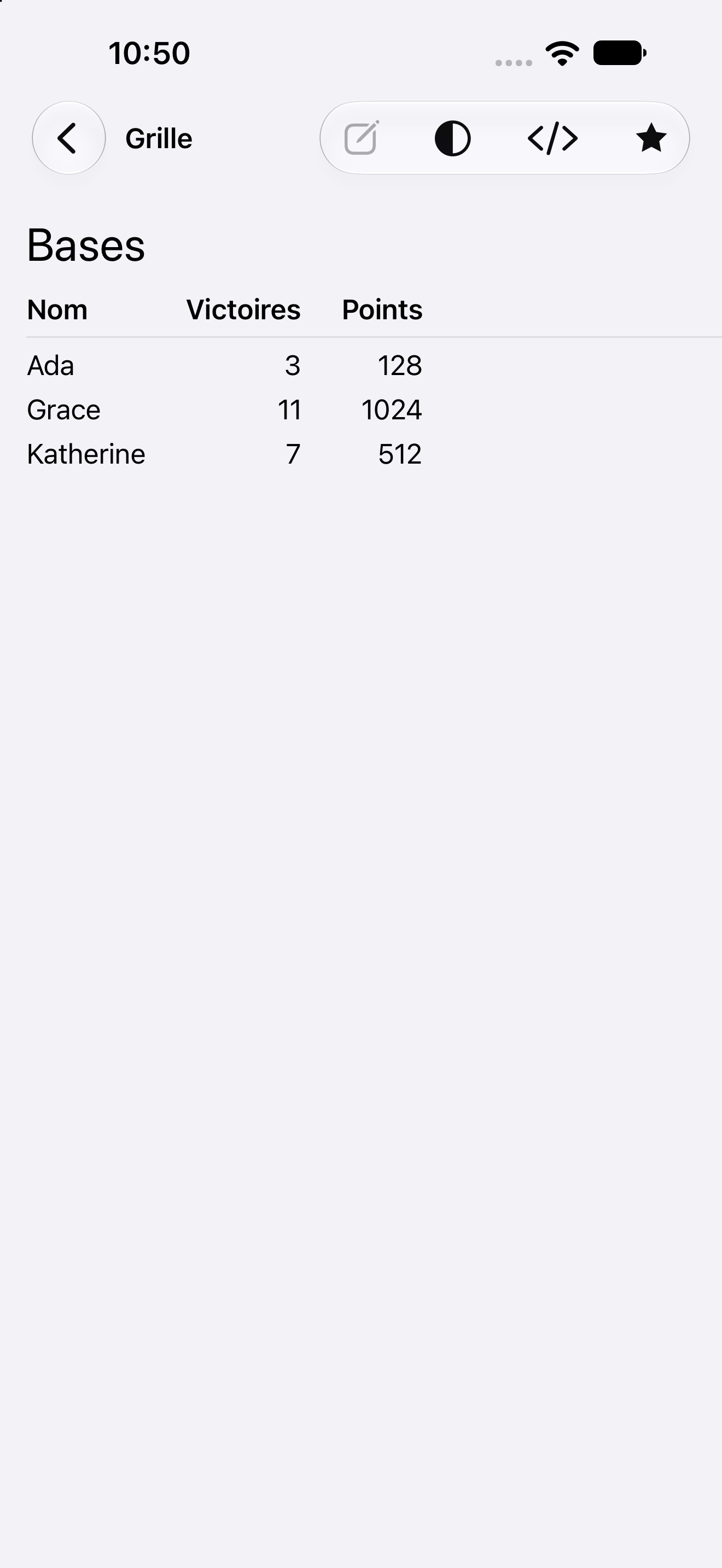 Grille — iOS (UIKit) · iPhone