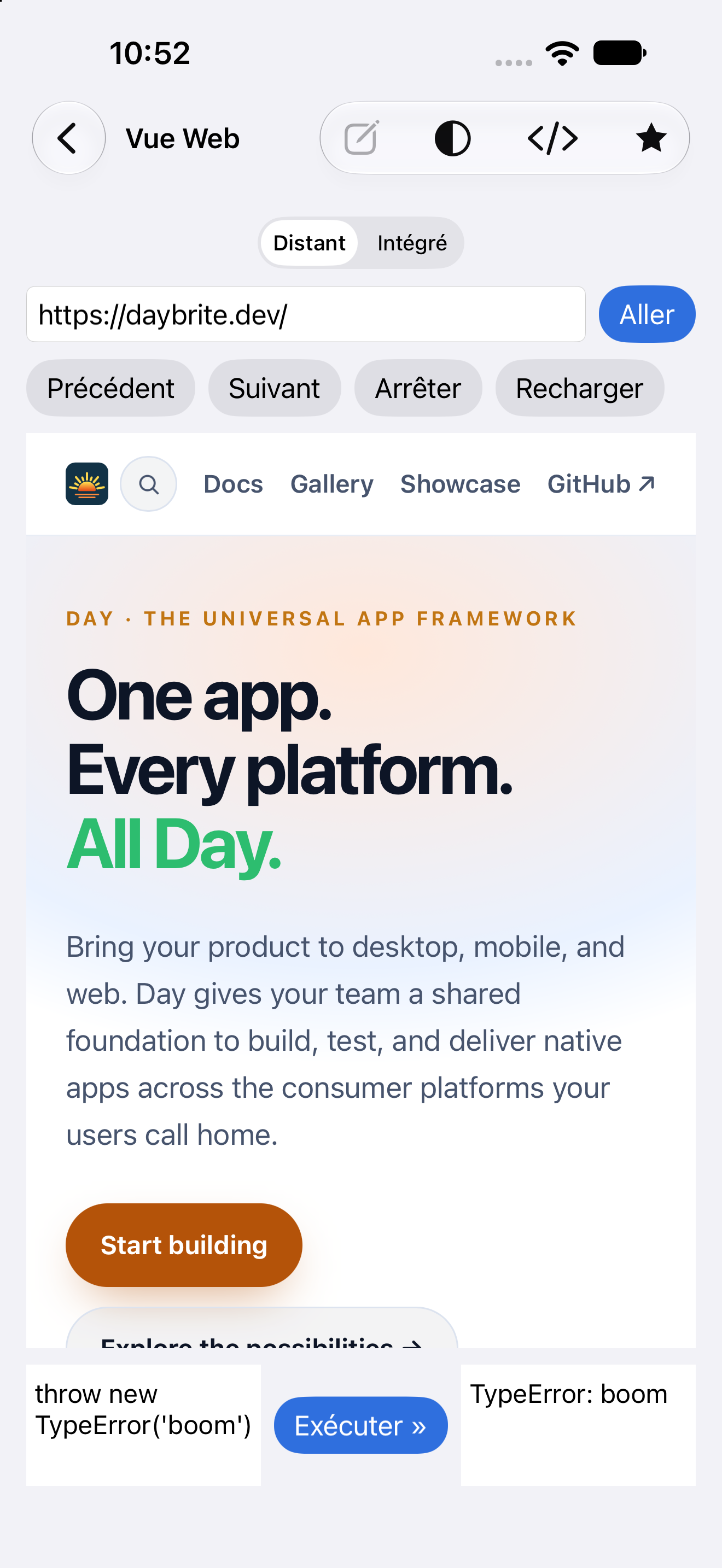Vue Web — iOS (UIKit) · iPhone