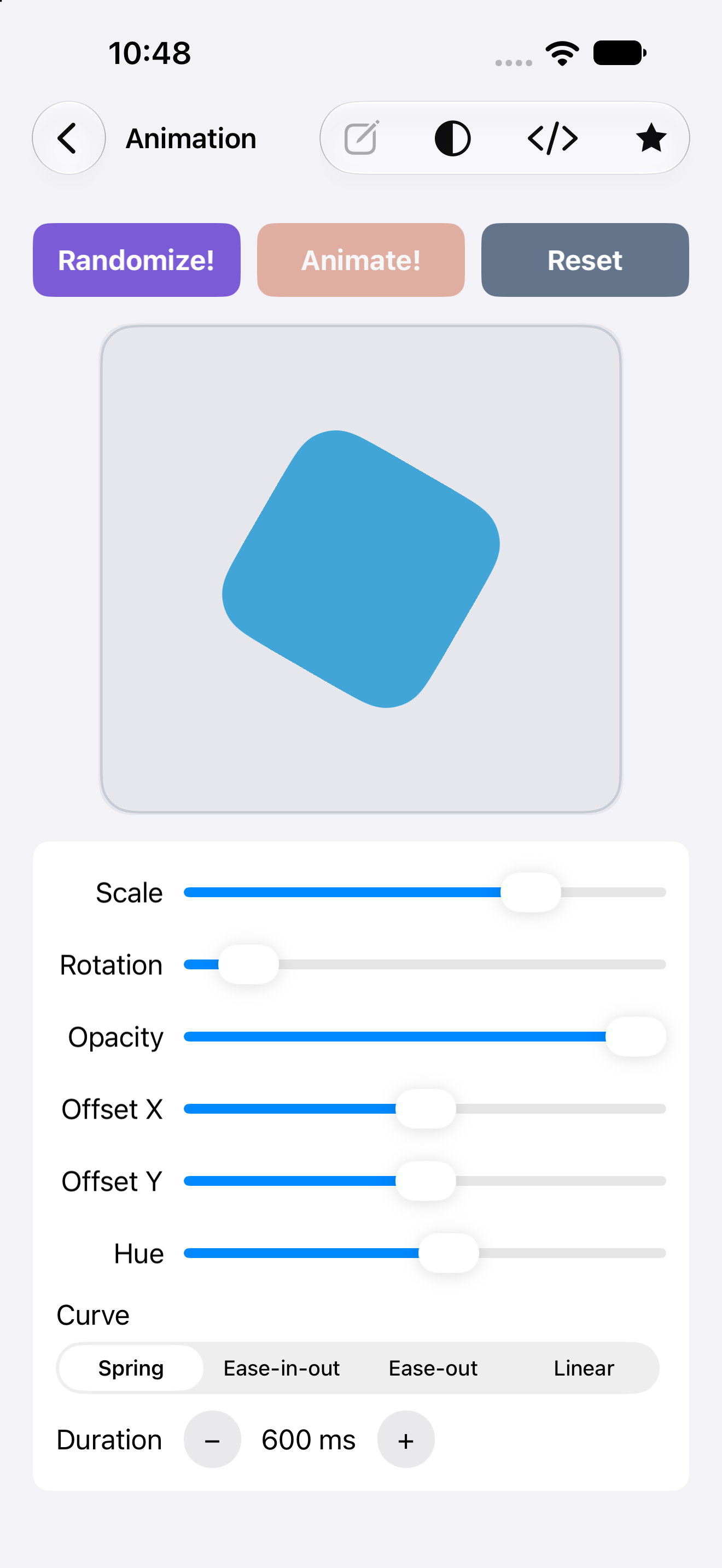Animation — iOS (UIKit) · iPhone