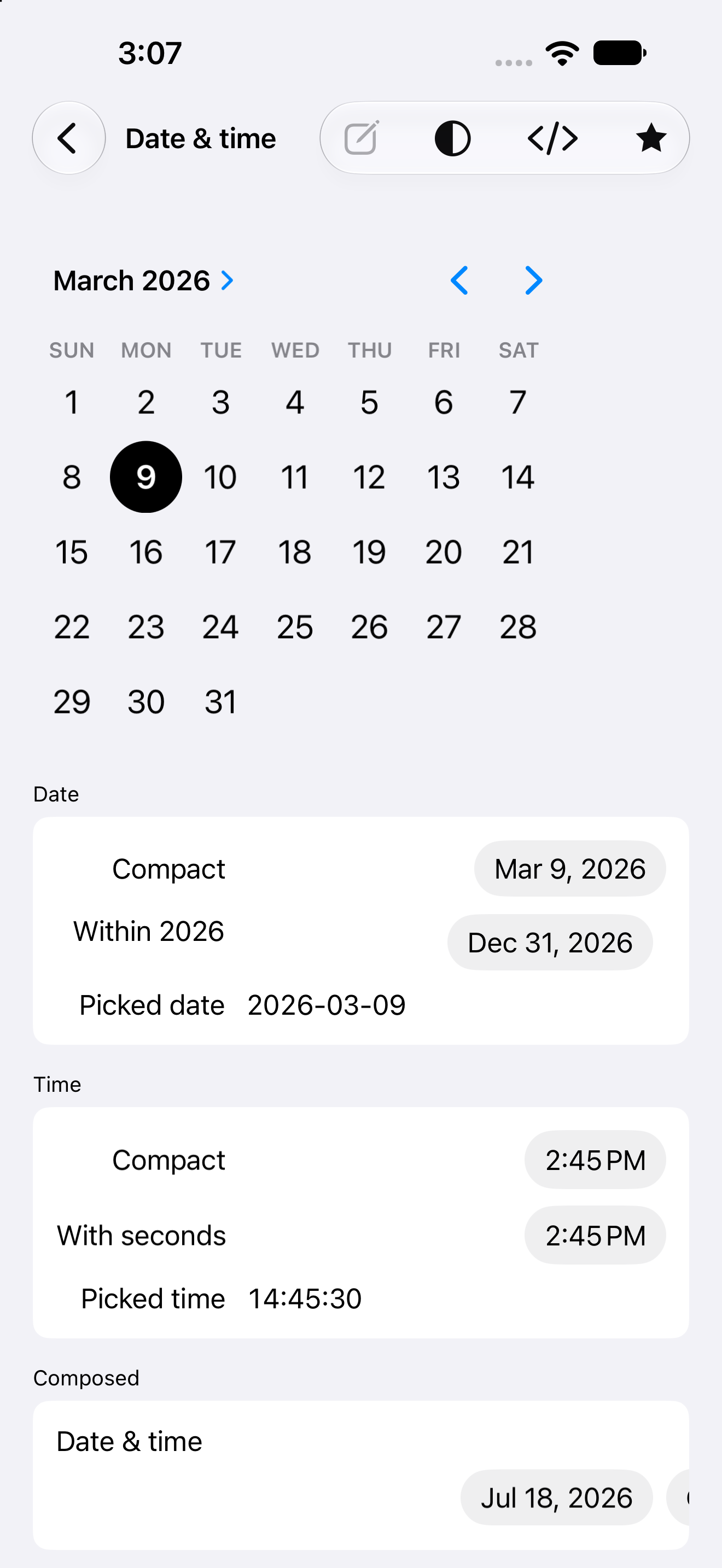 Date & time, captured on ios-uikit