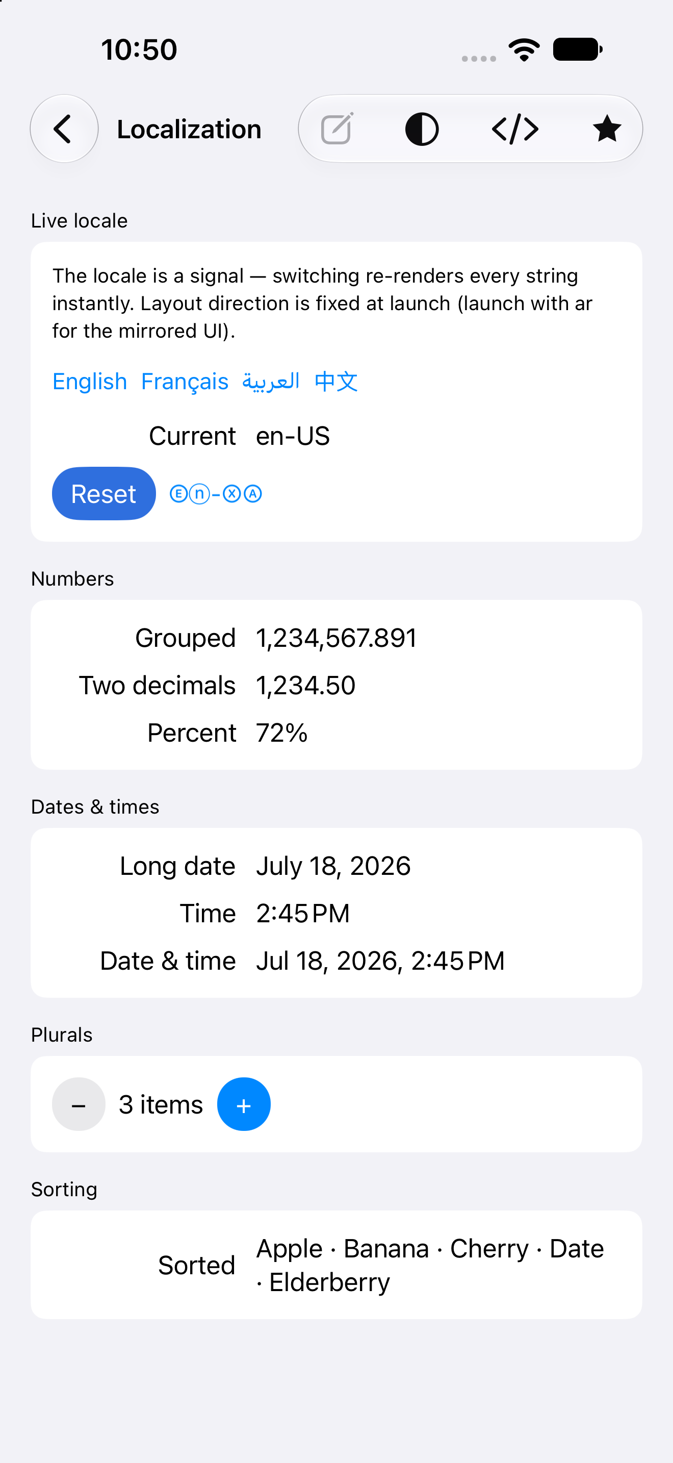 Localization — iOS (UIKit) · iPhone