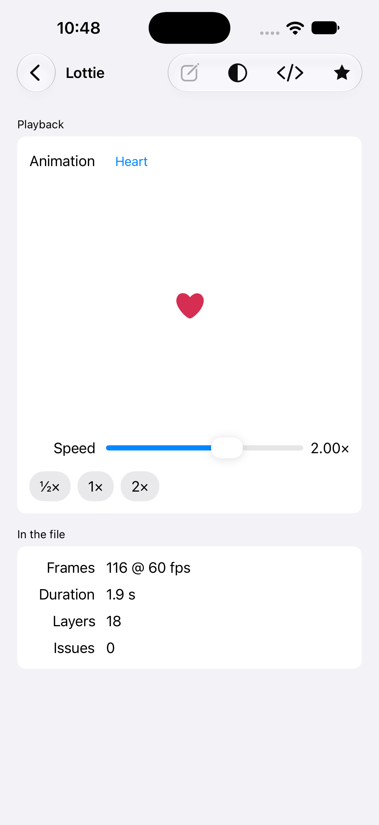 Lottie — iOS (UIKit) · iPhone