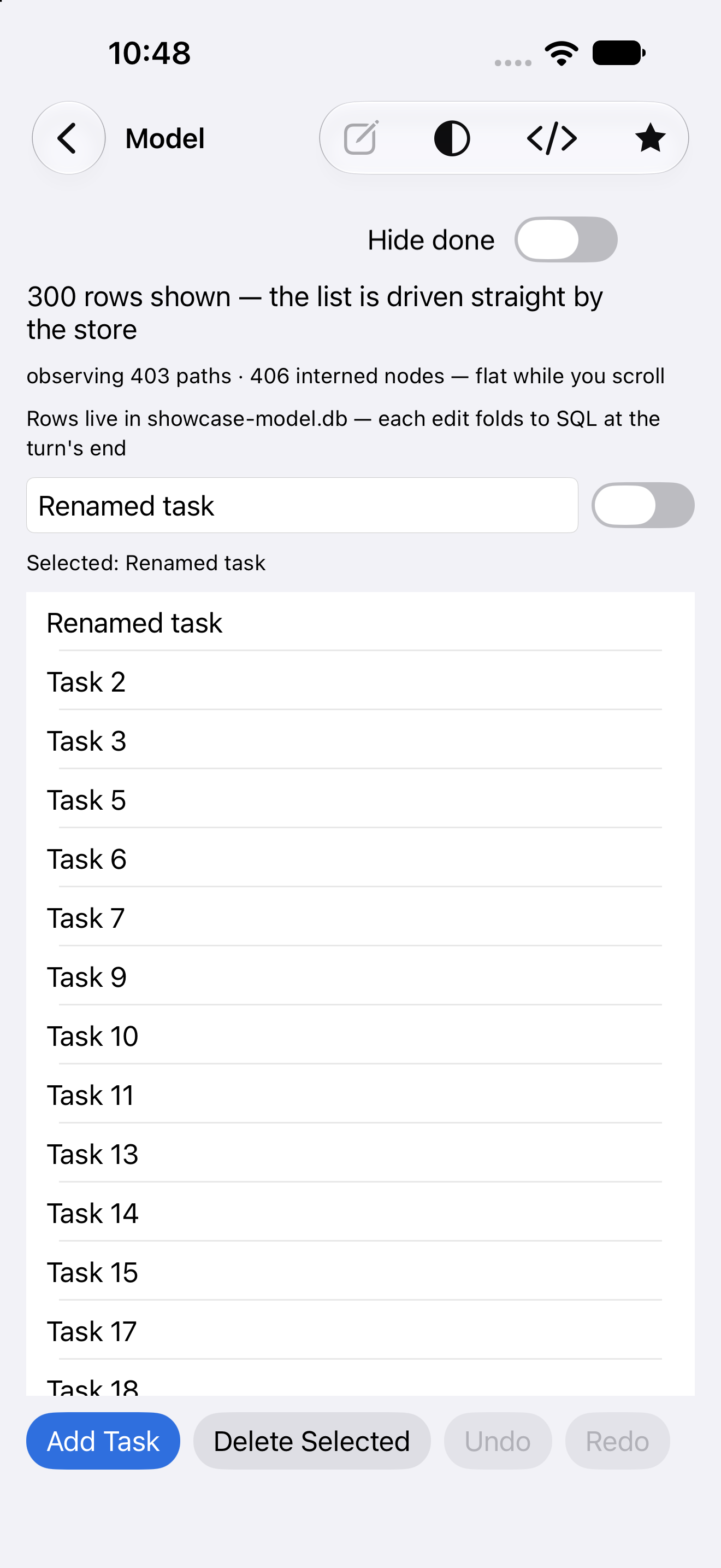Model — iOS (UIKit) · iPhone