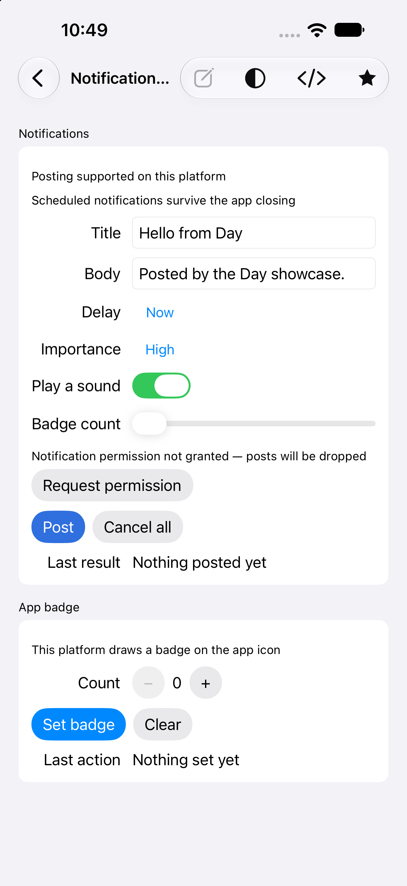Notifications & badge — iOS (UIKit) · iPhone