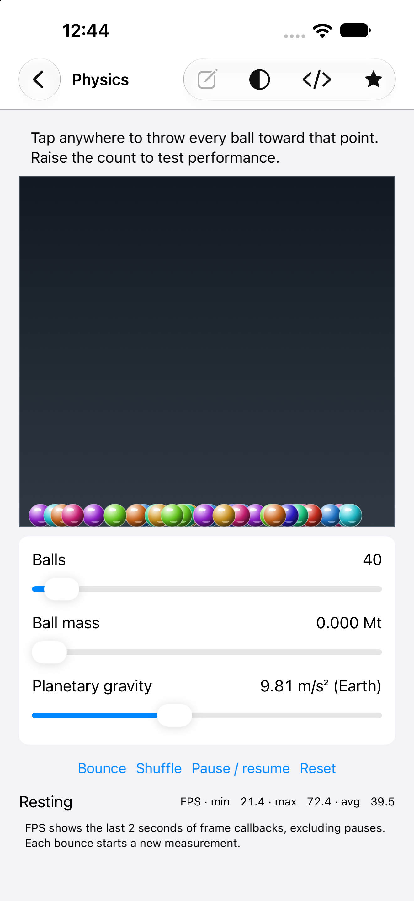Physics, iOS UIKit