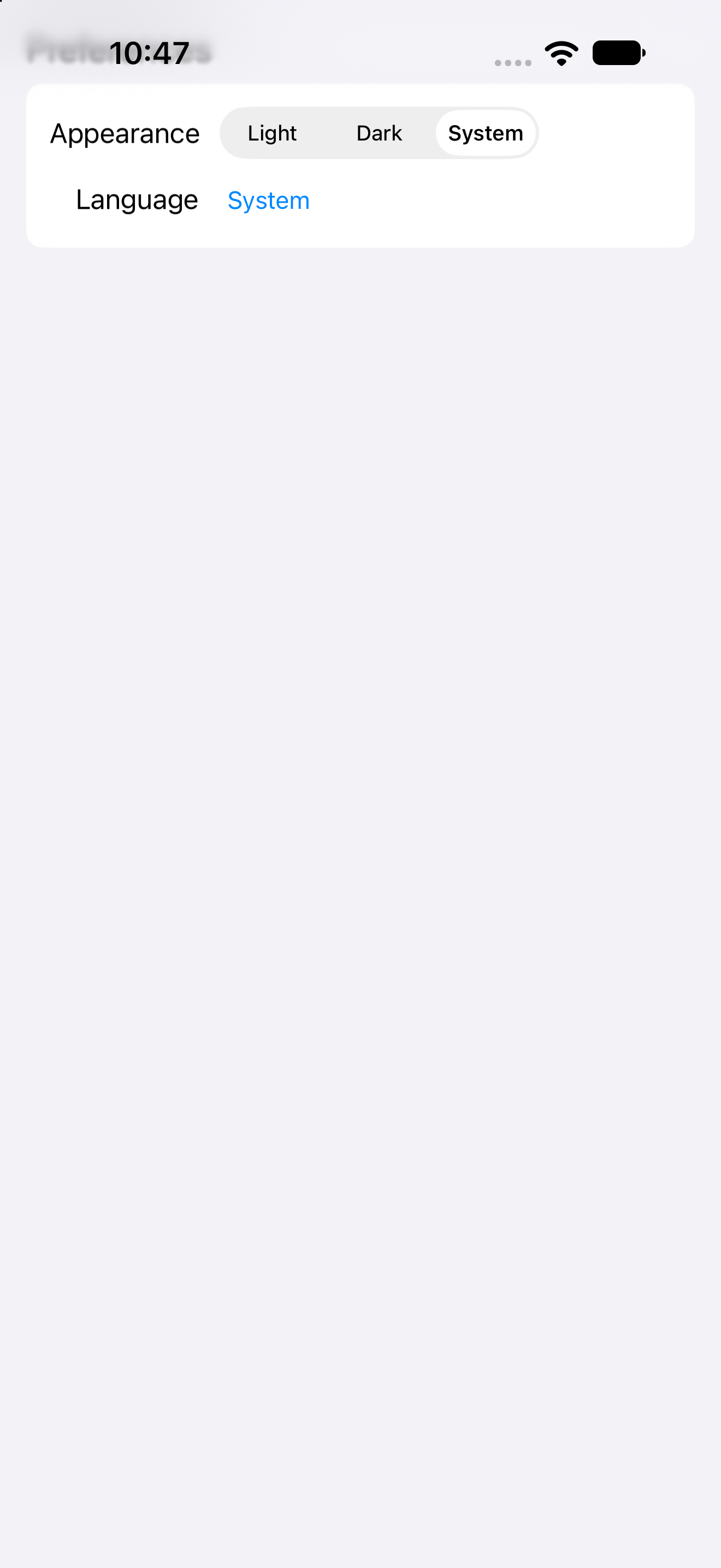 Menus & dialogs · preferences window — iOS (UIKit) · iPhone