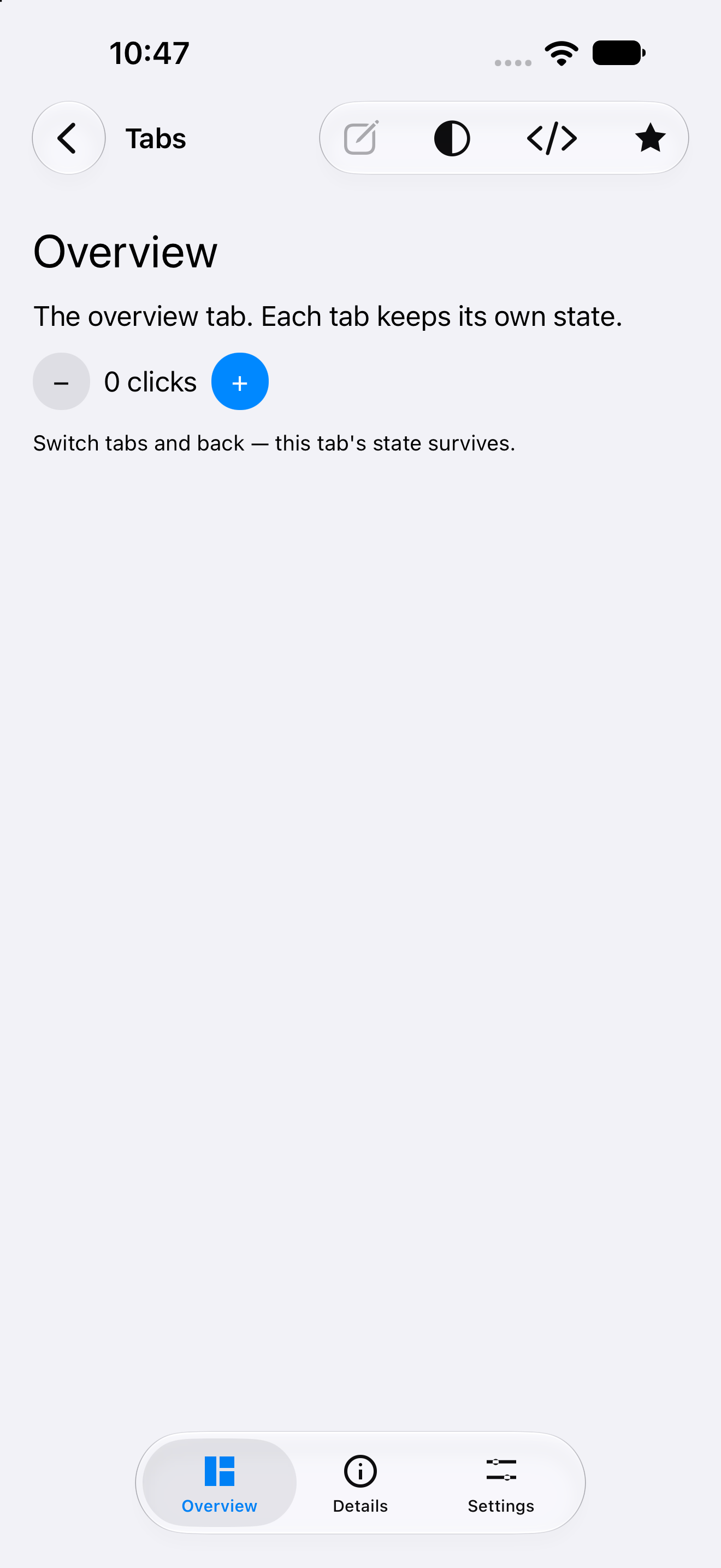 Tabs — iOS (UIKit) · iPhone