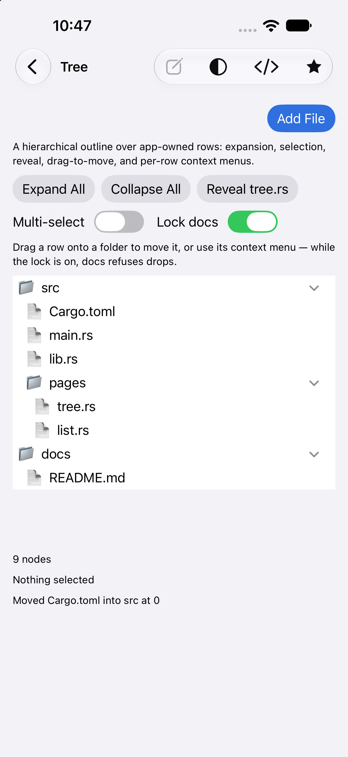 Tree — iOS (UIKit) · iPhone