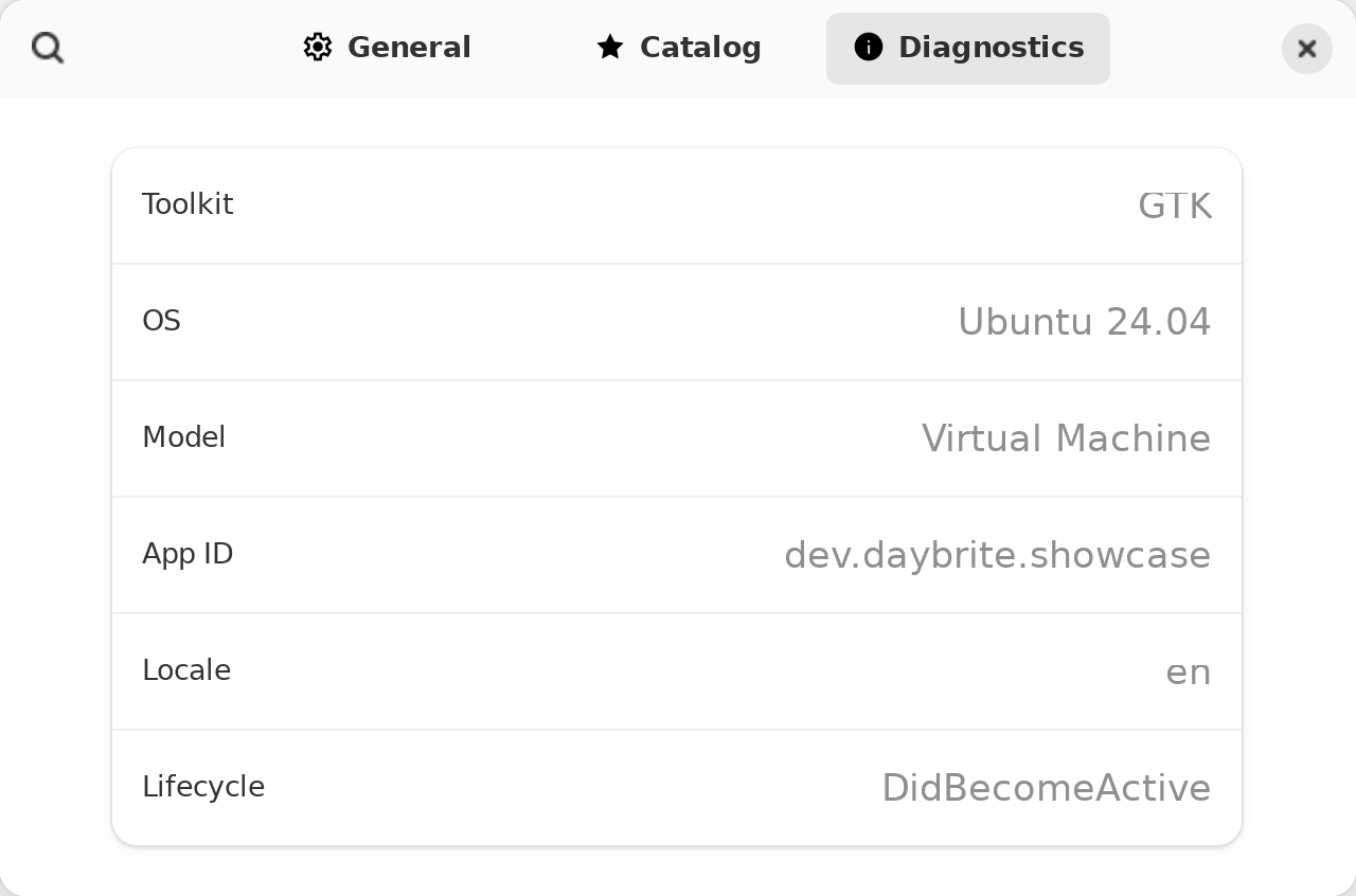Diagnostics, Linux GTK 4
