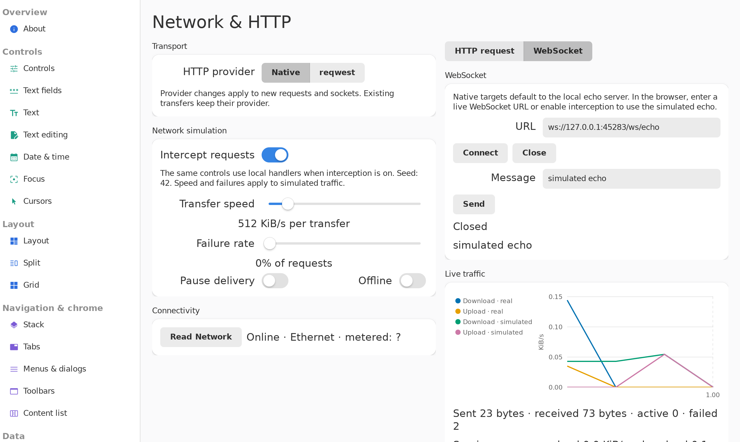 Network Simulation, Linux GTK 4