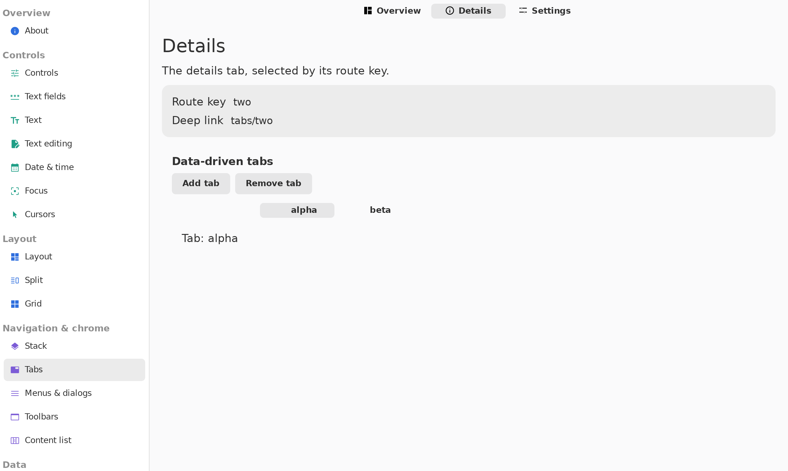 Dynamic tabs, Linux GTK 4