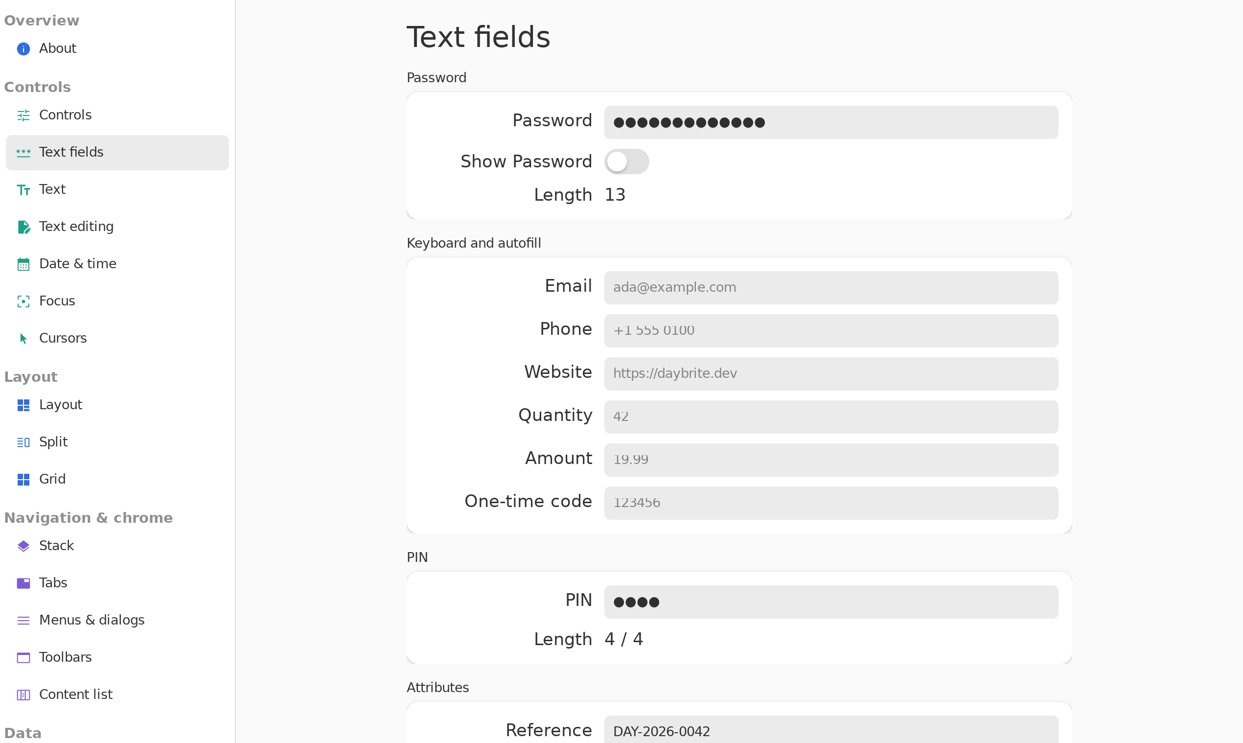 Text fields, Linux GTK 4