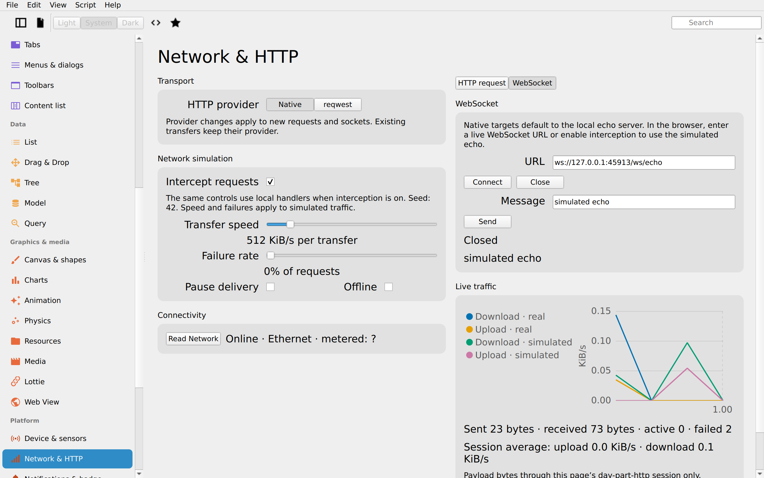 Network Simulation, Linux Qt 6