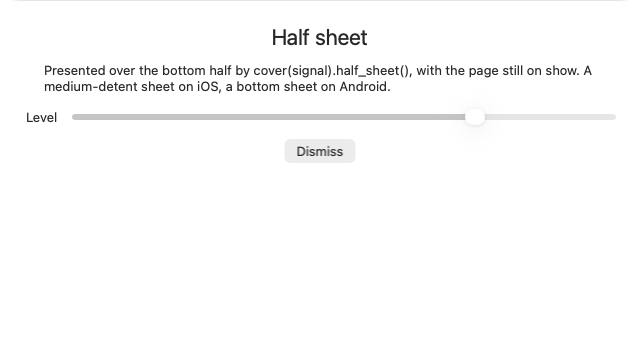 Stack · half sheet, macOS AppKit