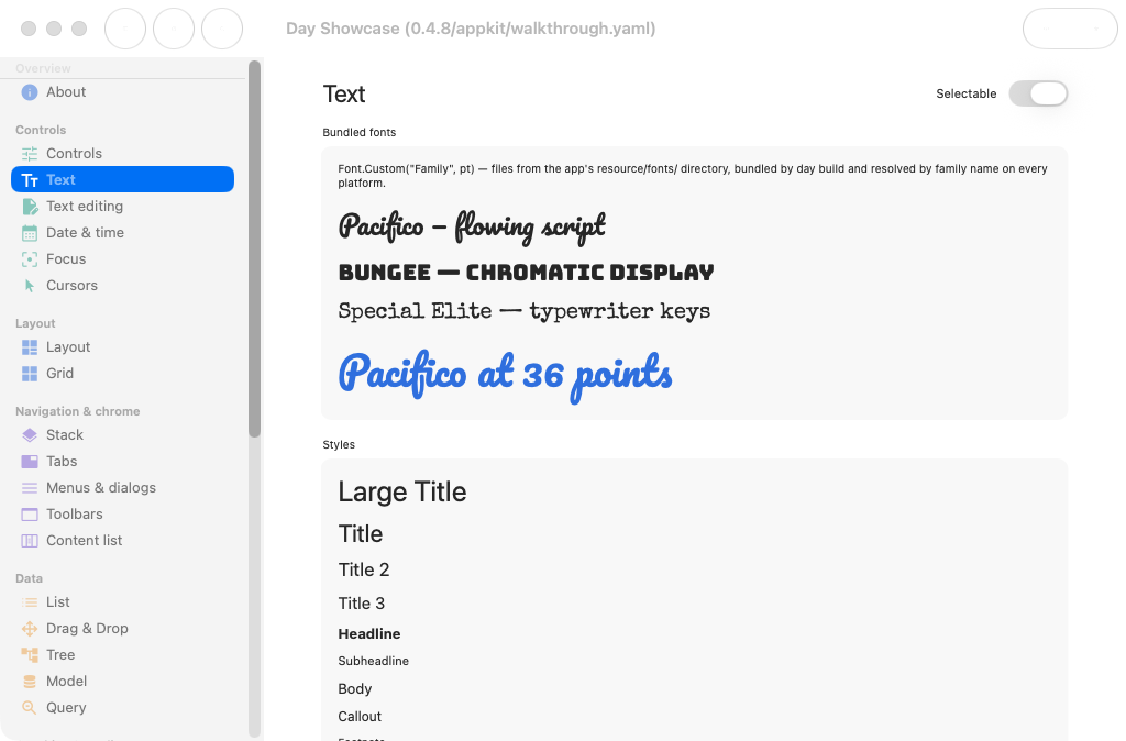 Text, macOS AppKit