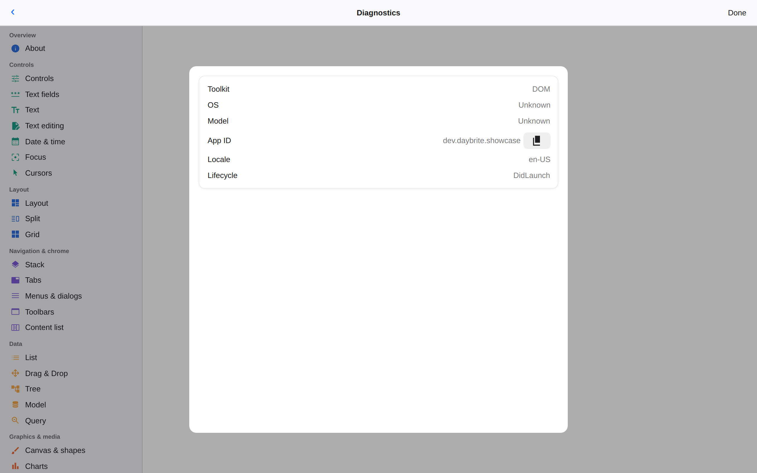 Diagnostics, Web Web DOM