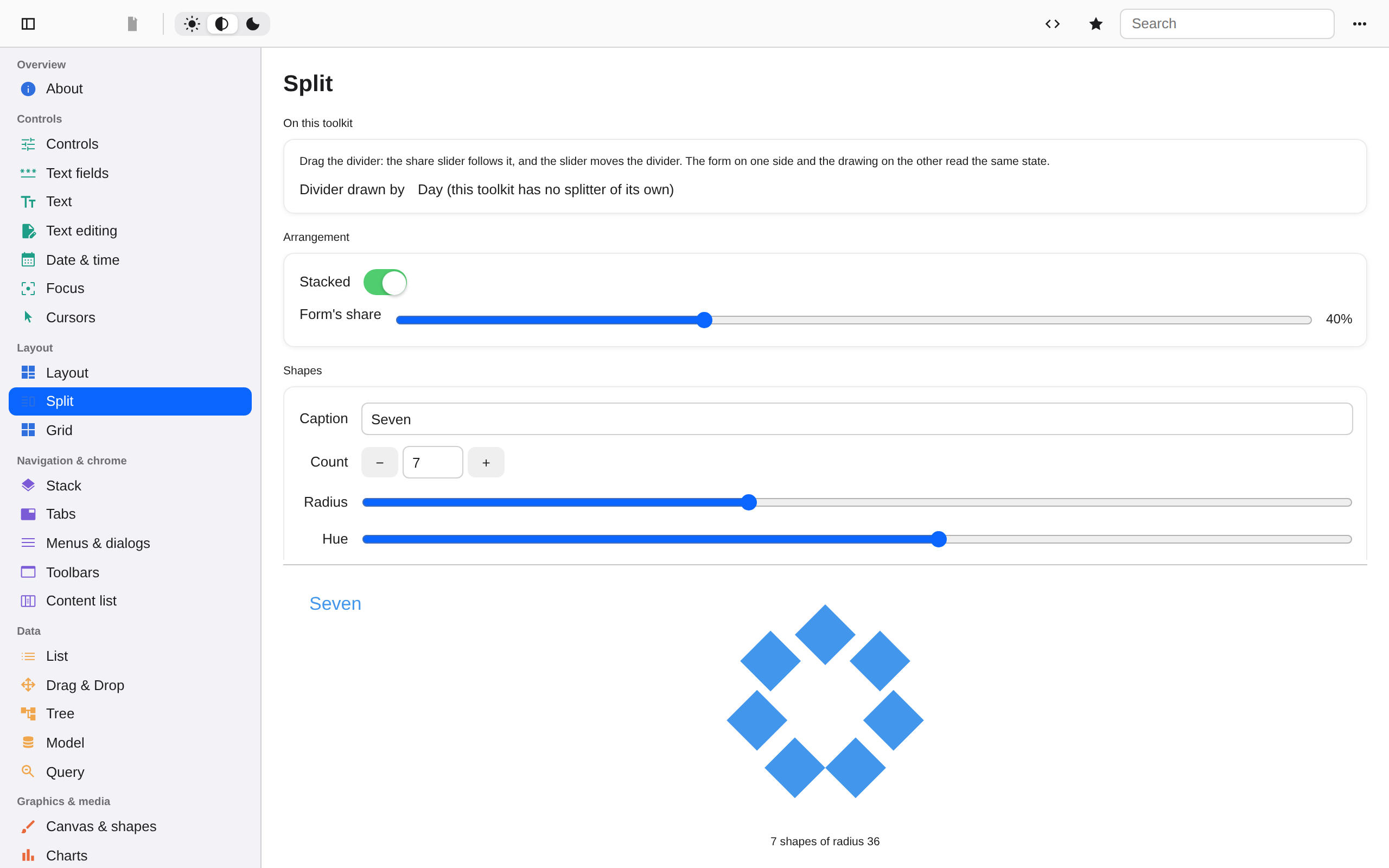 Split, stacked, Web Web DOM