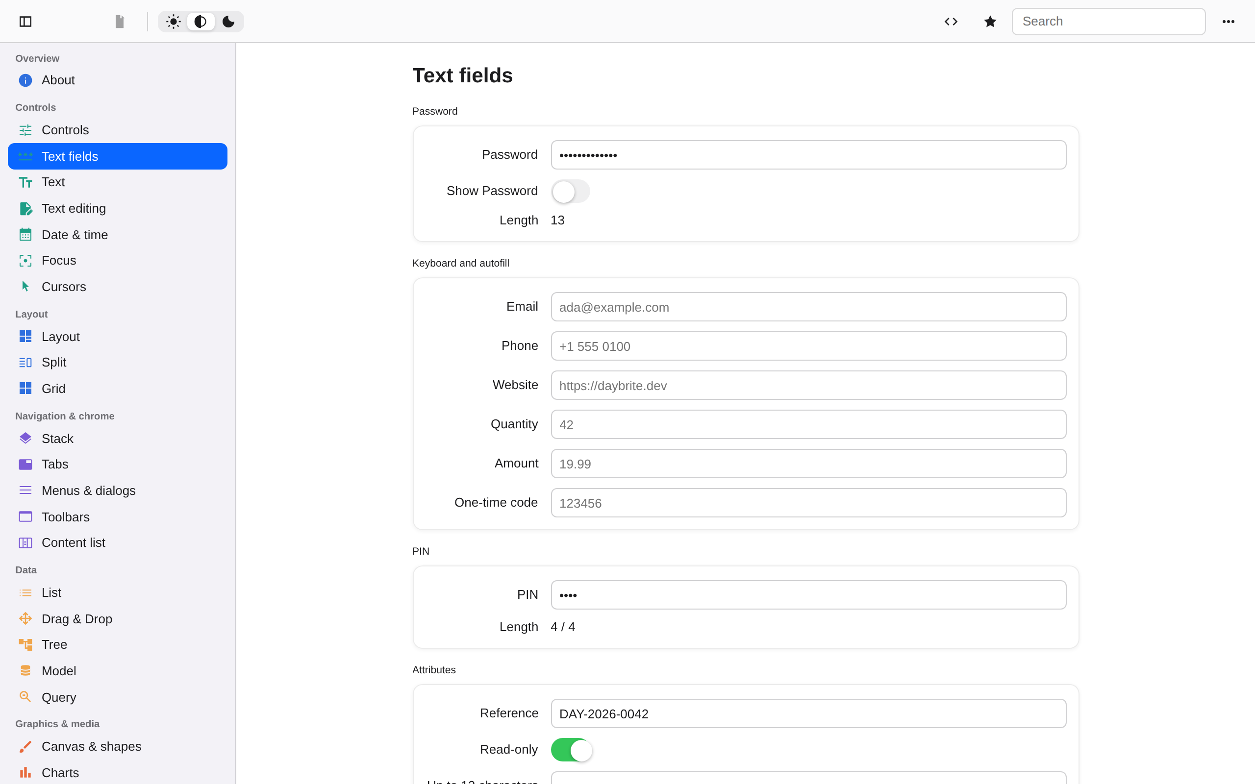 Text fields, Web Web DOM