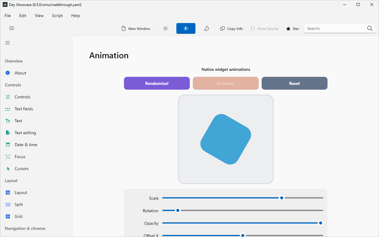 Animation, Windows WinUI 3