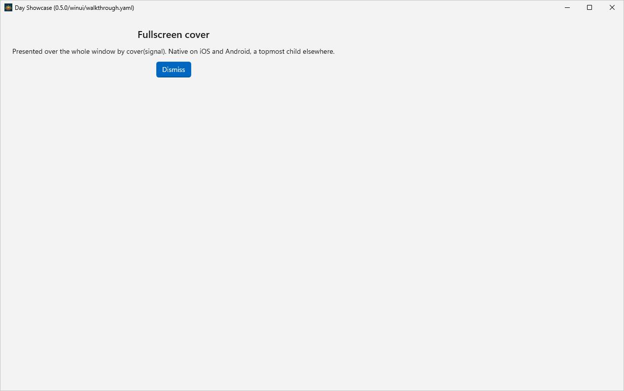 Stack · fullscreen cover, Windows WinUI 3