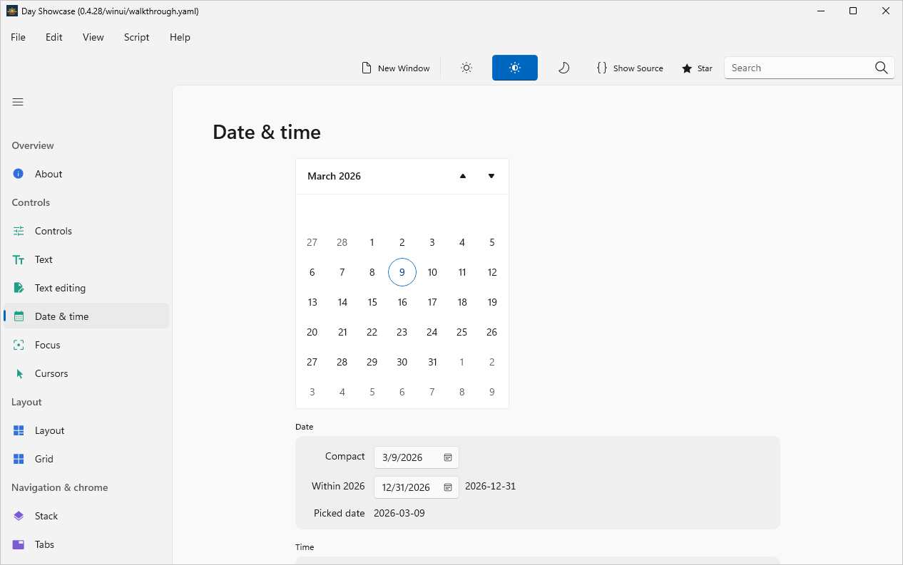 Date & time, captured on windows-winui