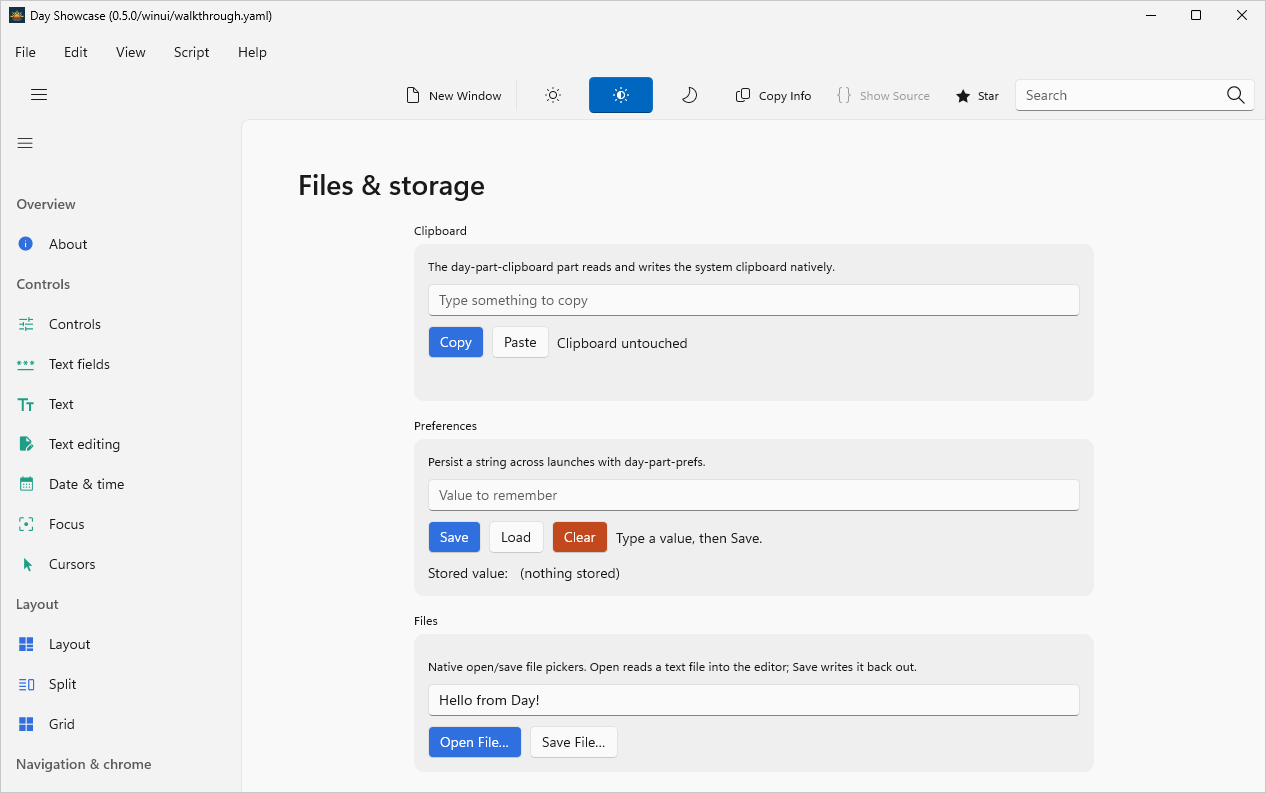 Files & storage, Windows WinUI 3